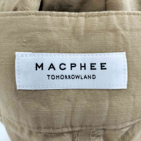 マカフィー MACPHEE コットンリネンスラブタイプライター タックハーフパンツ レディース JPN:36