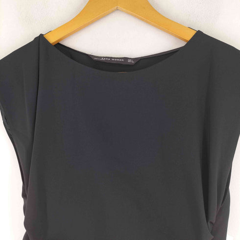 ザラ ZARA ギャザーデザイン ノースリーブワンピース レディース import:L