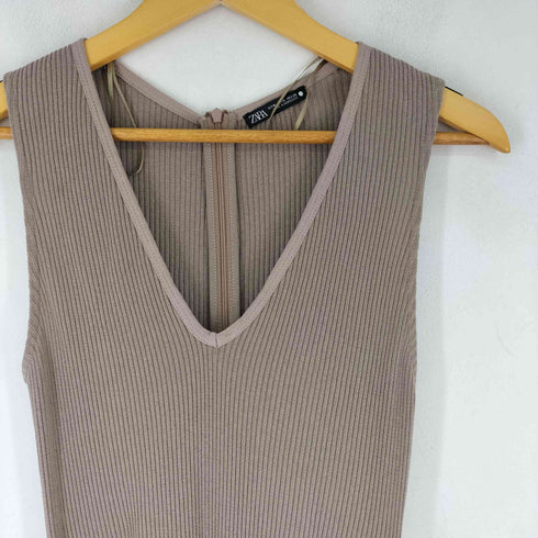 ザラ ZARA ニット切替 ワンピース レディース import:M