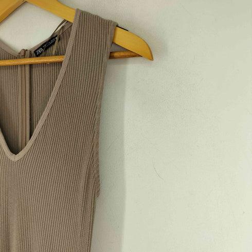 ザラ ZARA ニット切替 ワンピース レディース import:M