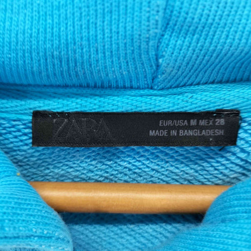 ザラ ZARA クロップド ブランク ジップ パーカー レディース import:M