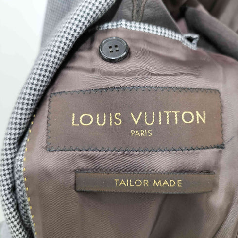 ルイヴィトン LOUIS VUITTON ウール カシミヤ 千鳥格子 ハウンドトゥース 2B テーラードジャケット メンズ EUR:50