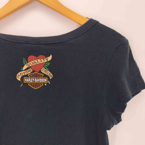 ハーレーダビッドソン HARLEY-DAVIDSON MADE IN USA アメトラ プリントTシャツ Y2K レディース JPN:L