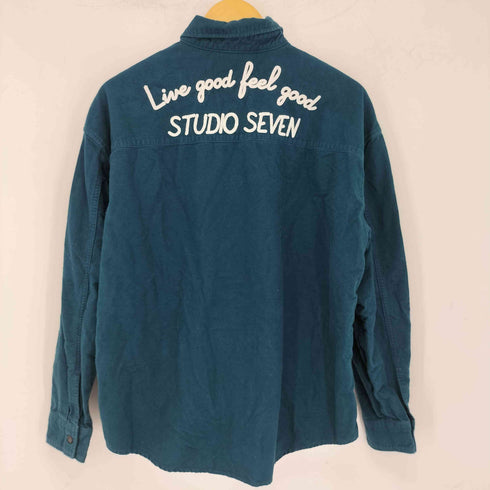 スタジオセブン STUDIO SEVEN ウール混 フラワー刺繍 ネルシャツ メンズ JPN:M