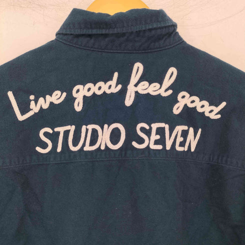 スタジオセブン STUDIO SEVEN ウール混 フラワー刺繍 ネルシャツ メンズ JPN:M