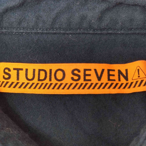 スタジオセブン STUDIO SEVEN ウール混 フラワー刺繍 ネルシャツ メンズ JPN:M