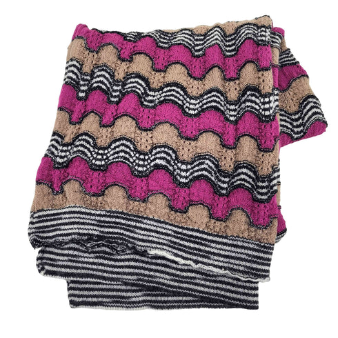 ミッソーニ MISSONI ウェーブ柄 ニットマフラー レディース