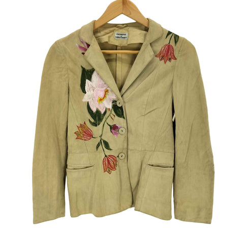 alberta ferretti ハンドペイント リアルレザーテーラードジャケット レディース