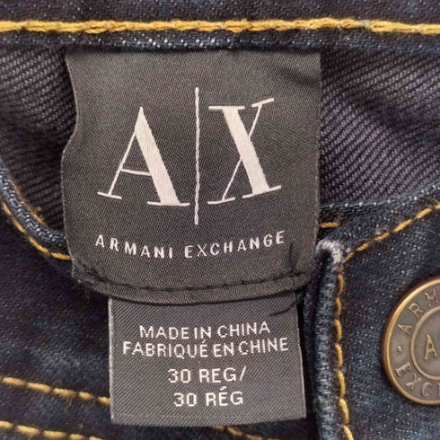 アルマーニエクスチェンジ ARMANI EXCHANGE 革パッチ メタルロゴ スーパースキニー デニムパンツ メンズ 30