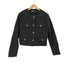 ザラ ZARA 金ボタン クロップド ノーカラー ジャケット レディース import:M
