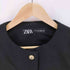 ザラ ZARA 金ボタン クロップド ノーカラー ジャケット レディース import:M