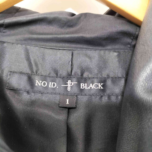 ノーアイディーブラック NO ID.BLACK ラムレザー キルティング ダウン フーデッドジャケット メンズ JPN:1