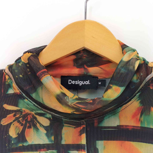 デシグアル Desigual 総柄 シアー メッシュ トップス レディース import:M