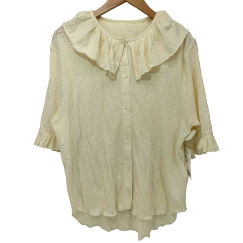 ビームスボーイ BEAMS BOY 26SS ジャカード フリルギャザー ショートスリーブ レディース JPN:2