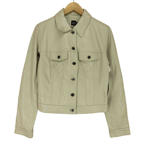 ギャップ Gap 00s OLD lamb leather ラムレザー 羊革 トラッカー ジャケット レディース S