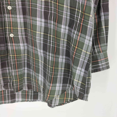 エディーバウアー Eddie Bauer 90s 白タグ ダブルフラップポケット チェック L/S シャツ メンズ import:M