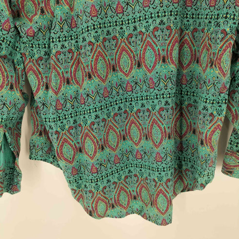 MAXX FM 90S USA製 レーヨン ペイズリー 幾何学 総柄 L/S シャツ メンズ import:M