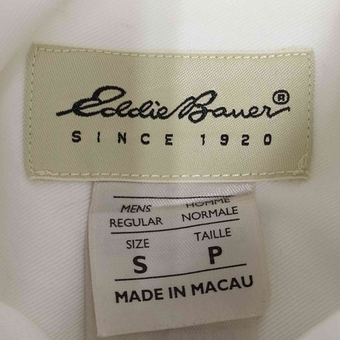 エディーバウアー Eddie Bauer 90s 白タグ ロゴ刺繍 ボタンダウン L/S シャツ メンズ import:S