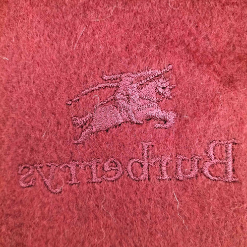 バーバリーズ BURBERRYS 英国製 カシミヤ100% ロゴ刺繍 マフラー レディース