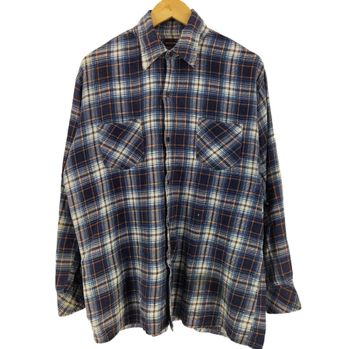 70-80S KING SPORT キング スポーツ 長袖 フランネル チェックシャツ メンズ L