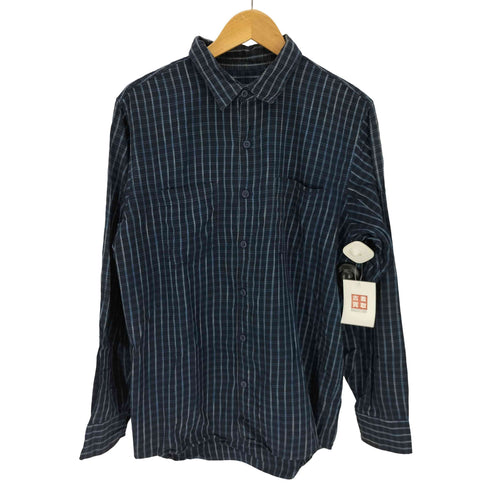 パタゴニア patagonia 00S ポルトガル製 ORGANIC COTTON ロゴ刺繍 チェック柄 L/S レギュラカラーシャツ メンズ