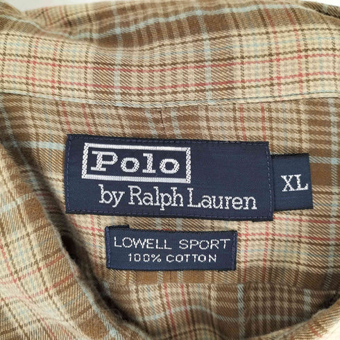 ポロバイラルフローレン Polo by RALPH LAUREN LOWELL SPORT チェック レギュラーカラーシャツ メンズ import:XL