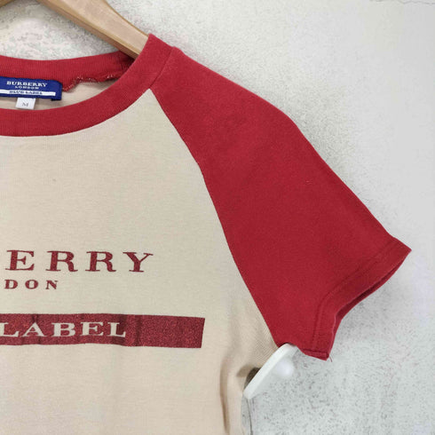 バーバリーブルーレーベル BURBERRY BLUE LABEL ラグラン ラメ 半袖 クルーネック ミニ チビ Tシャツ Y2K レディース M