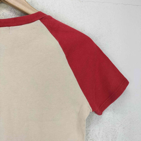 バーバリーブルーレーベル BURBERRY BLUE LABEL ラグラン ラメ 半袖 クルーネック ミニ チビ Tシャツ Y2K レディース M