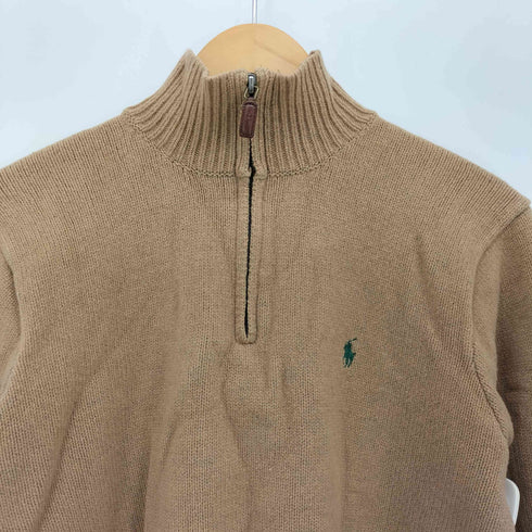 ポロバイラルフローレン Polo by RALPH LAUREN 90S LAMBSWOOL ポニー刺繍 ハーフジップ ニット メンズ import:L
