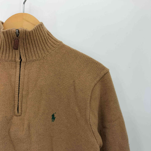 ポロバイラルフローレン Polo by RALPH LAUREN 90S LAMBSWOOL ポニー刺繍 ハーフジップ ニット メンズ import:L