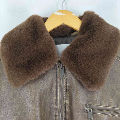 スライ SLY VINTAGE F/LEATHER S/ブルゾン ヴィンテージ フェイクレザー ショート ブルゾン レディース FREE