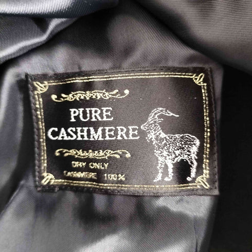 ピュアカシミヤ pure cashmere pure cashmere カシミヤ100 比翼 ステンカラー コート メンズ 94A6