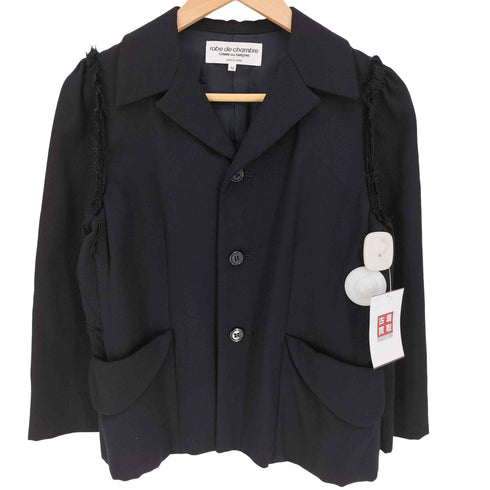 ローブドシャンブルコムデギャルソン robe de chambre COMME des GARCONS AD2002 03SS ウールギャバ インサイドアウト ノッチドラペル 3B シングルブレスト ウール テーラードジャケット レディース JPN:M