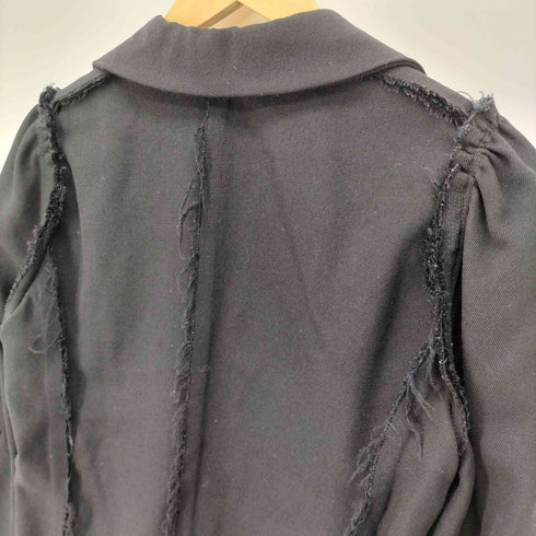 ローブドシャンブルコムデギャルソン robe de chambre COMME des GARCONS AD2002 03SS ウールギャバ インサイドアウト ノッチドラペル 3B シングルブレスト ウール テーラードジャケット レディース JPN:M