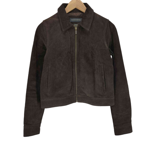バナナリパブリック BANANA REPUBLIC 00s OLD genuine leather リアルレザー 本革 スエード ジップ ジャケット レディース XS
