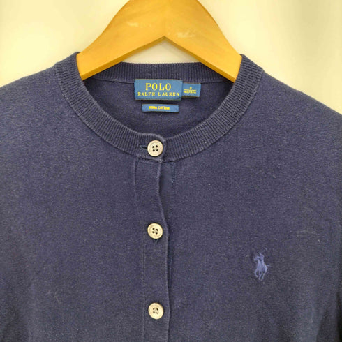 ポロラルフローレン POLO RALPH LAUREN 現行タグ 同色ポニー刺繍 コットン カーディガン レディース import:S