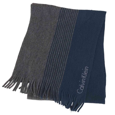 カルバンクライン CALVIN KLEIN アクリル ライン フリンジ マフラー メンズ