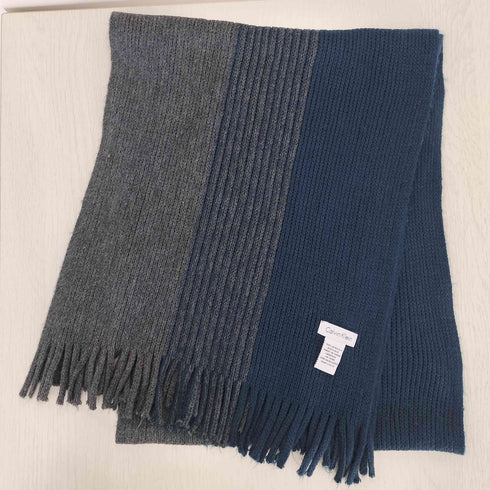 カルバンクライン CALVIN KLEIN アクリル ライン フリンジ マフラー メンズ