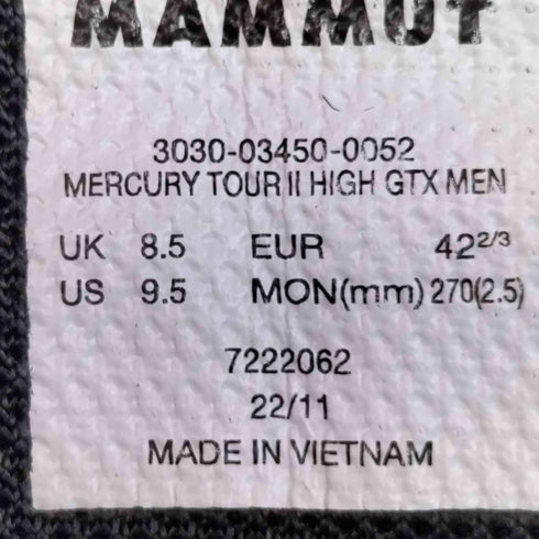 マムート MAMMUT Mercury Tour II High GTX Men 登山靴 ハイキング ハイカット トレッキング シューズ メンズ US:8.5