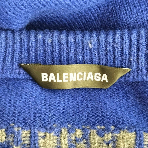 バレンシアガ BALENCIAGA バックロゴ カシミヤ100 ニット セーター メンズ M