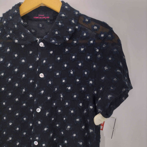 トリココムデギャルソン tricot COMME des GARCONS 14SS 花柄刺繍 S/S シアー シャツ レディース JPN:S
