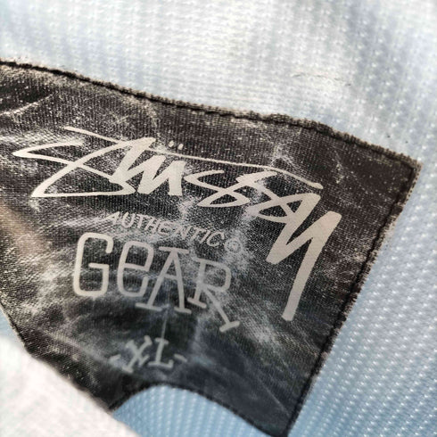 ステューシー Stussy AUTHENTIC GEAR 90-00S OLD 黒タグ ショーンフォント ボーン ロゴ プリント パデット MA-1 バーシティー ジャケット ブルゾン メンズ import:XL