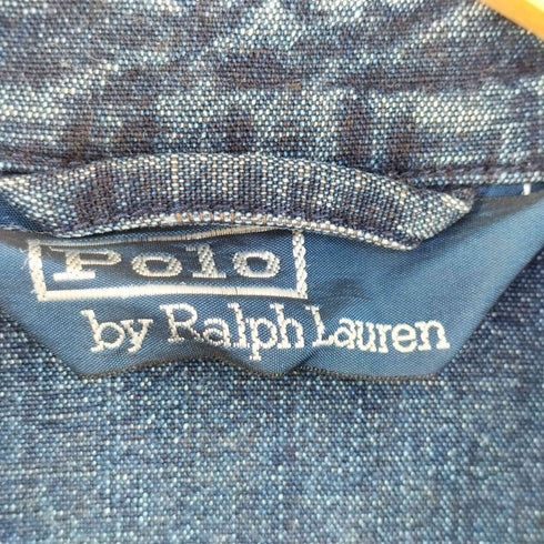 ポロバイラルフローレン Polo by RALPH LAUREN 90S コットン マルチポケット レギュラーカラー デニム 長袖 シャツ メンズ M