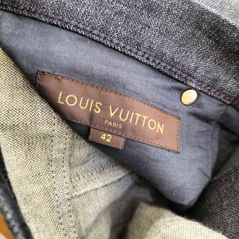ルイヴィトン LOUIS VUITTON ロゴパッチ コットン デニム ハーフ パンツ メンズ 42