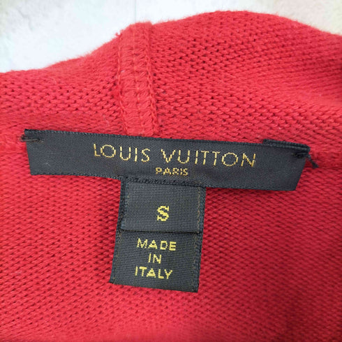 ルイヴィトン LOUIS VUITTON 裾ロゴ刺繍 シルク コットン カシミヤ ジップアップ ニット パーカー メンズ S