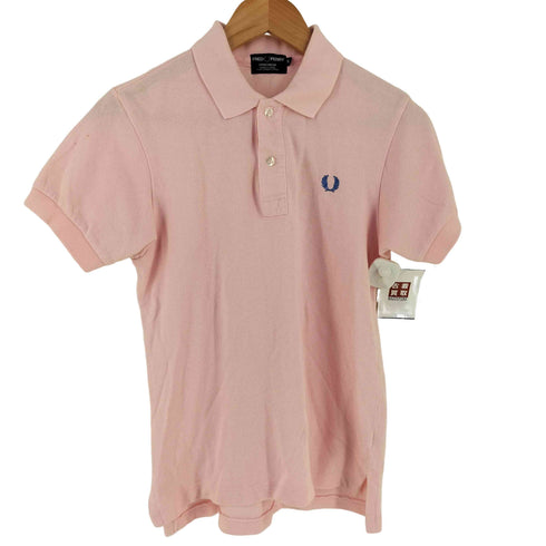 フレッドペリー FRED PERRY SPORTSWEAR ローレルリース ロゴ刺しゅう 鹿の子 半袖 ポロシャツ レディース S