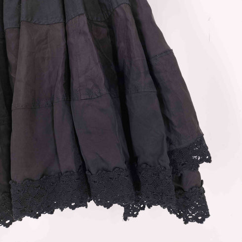 トリココムデギャルソン tricot COMME des GARCONS 14SS ラップデザイン ティアード 裾レース ボリューム スカート レディース JPN:M