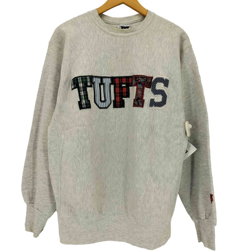 エムブイスポーツ MV SPORT 90s USA製 PRO WEAVE TUFTS刺繍 クルーネックスウェット メンズ import:XL