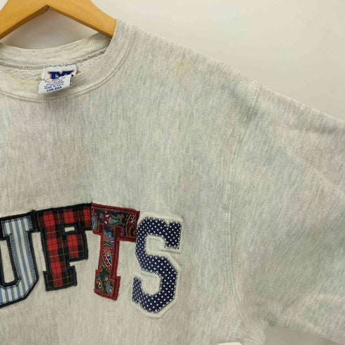 エムブイスポーツ MV SPORT 90s USA製 PRO WEAVE TUFTS刺繍 クルーネックスウェット メンズ import:XL
