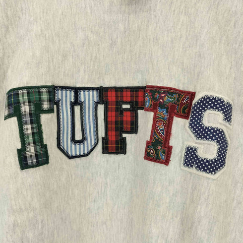 エムブイスポーツ MV SPORT 90s USA製 PRO WEAVE TUFTS刺繍 クルーネックスウェット メンズ import:XL